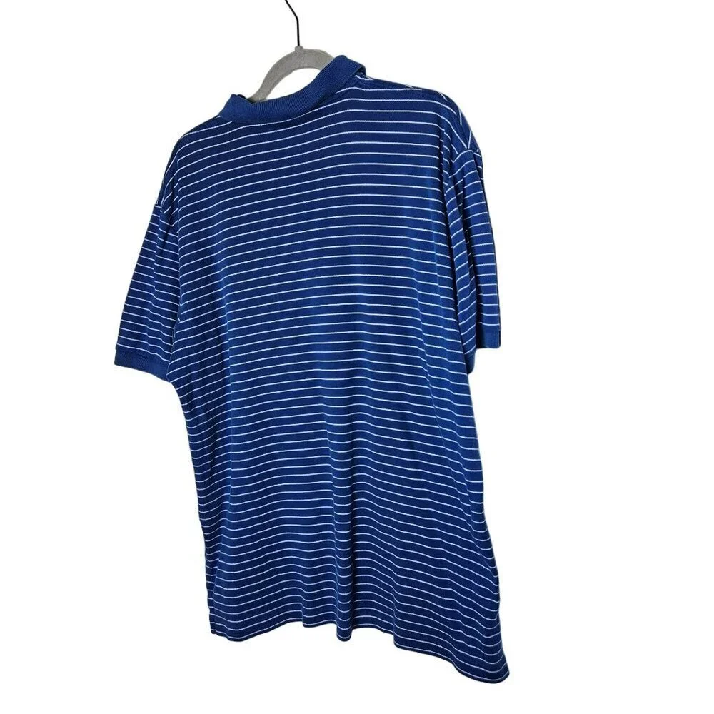 Polo by Ralph Lauren Shirt Stripe Blue White Cotton Basic Casual Short Sleeve XL